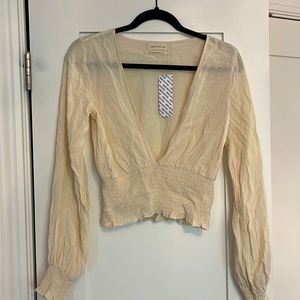 Urban outfitters sheer patterned top